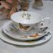 Grace's Tea Ware Spring Butterfly Bone China Teacup & Saucer Bone China/Ceramic in Orange | 2.25 H in | Wayfair S18321R-4T/2