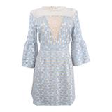 Foxiedox Women's Bell-Sleeve Lace Illusion Dress