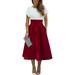 A-Line Skirts for Women Casual Retro Casual Retro A-Line Skirts Ladies Pocket Long Midi Umbrella Vintage Style Skirt