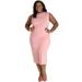 Poetic Justice Plus Size Curvy Women's Pink & Coral Sheath Dress
