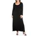 24seven Comfort Apparel Plus Size Womens Long Sleeve Maxi Dress