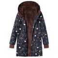 Winter Warm Style Floral Hooded Jacket Women Vintage Flower Print Hooded Jacket Oversized Coats Winter Padded Jacket Women Parkas