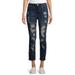 Almost Famous Juniors' High Rise Destructed Mom Jeans
