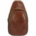 Italian Artisan 555-60001-Brown Nissim V Mens Sling Bag in Vacchetta Leather, Brown