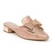 C-T Slide Slipper with a Matching Metallic Heel & Embellished Bow, Rose & Gold - Size 40