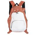 3D Dog Fox Animal Backpack Lint Zipper Hiking Shoulder Bag 11.8x15.8x4.3 inch