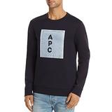 A.P.C NAVY Logo Graphic Sweatshirt, US Medium