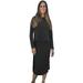 Women's Cropped Front Layered Sweater Knit Midi Tunic Dress