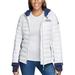 Tommy Hilfiger Womens Packable Hooded Puffer Jacket (Bright White/Navy, Small)
