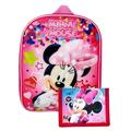 Minnie Mouse Girls Mini Toddler Backpack 12" & BiFold Wallet