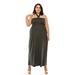 Women's Plus Size Dresses [Made in USA] Convertible 2 in 1 Dress Criss Cross Neck Dress, Smocked Maxi Dress for Summer