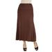 24seven Comfort Apparel Womens Elastic Waist Solid Color Maxi Skirt , R011510, Made in USA