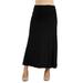 24seven Comfort Apparel Womens Elastic Waist Solid Color Maternity Maxi Skirt,M013510 Made In The USA Made In The USA