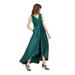 ADRIANNA PAPELL Womens Green Zippered Sleeveless V Neck Midi Fit + Flare Formal Dress Size 4