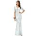 Ever-Pretty Womens 3/4 Sleeves Mermaid Mother of the bride Dresses for Women 00643 Silver US16