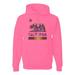 California Republic Bear Logo Retro Mandala Mosaic Mens Fashion Hooded Sweatshirt Graphic Hoodie, Neon Pink, Medium