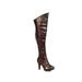 Ellie Shoe E-414-WONDER 4 Inch Women Thigh High Boot 12 / DarkRed