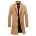 Musuos Mens Woolen Mid-Length Jacket Coat, Business Style Jacket Trench Topcoats