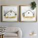 August Grove® White Barn Watercolor I White Barn I - 2 Piece Picture Frame Painting Print Set on Canvas Paper, in Brown/Gray/White | Wayfair