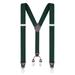 Buyless Fashion Mens 48 Elastic Adjustable 1 1/2 Suspenders In Y Shape Hunter Green