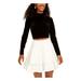 CITY STUDIO Womens White Ruffled Long Sleeve Mock Mini A-Line Dress Size 15