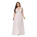 Ever-Pretty Womens Plus Size Long Tulle Plus Size Bridesmaid Dresses for Women 75442 White US18