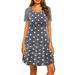 MAWCLOS Loose Fit Short Sleeve Maternity Dress Women Pregnanty Casual Dots Printed Dresses Summer Beach Loungewear Sundress