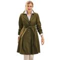 Jessica London Women's Plus Size Pleated Trench Coat Raincoat