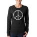 LA Pop Art Women's Word Art Long Sleeve T-Shirt - THE WORD PEACE IN 77 LANGUAGES