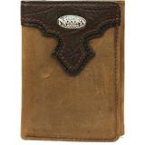 Nocona Belt N5482644 Tri-Fold Distressed Overlay Concho Wallet, Medium Brown - One Size