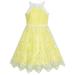Girls Dress Yellow Butterfly Embroidered Halter Dress 8 Years