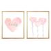 Outside In Art Studio Romantic Tulip & Heart, Set of 2 Paper Prints Paper | 10 H x 8 W x 0.06 D in | Wayfair Tulip Heart S2 0810 BL