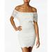 Material Girl Juniors' Off-The-Shoulder Lace Ruffle Bodycon Dress 2 colors LARGE (white,L)
