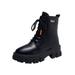 UKAP Girls Ladies New Chunky Lace Up Ankle Boots Platform Icon Retro Punk Goth Black