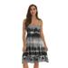Riviera Sun Strapless Tube Short Dress / Summer Dresses (L, Grey Black)