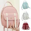 SPRING PARK Soft Backbag Cute Girls Flip Cover Pocket Zipper Mini Backpack Bag Pouch Handbag