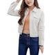 Boyfriend Jean Jacket Women Denim Jackets Vintage Long Sleeve Jacket Casual Slim Coat Candy Color Bomber Jacket White XL