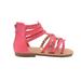 bebe Girls Toddler/Little Kid Strappy Ankle High Back Zipper Gladiator Sandals With Braided Accent Size 7 Coral/Gold