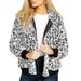 Women's Leopard Faux Fur Coat Fuzzy Zipper Warm Winter Oversized Outwear Jackets