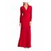 RALPH LAUREN Womens Long Sleeve Full-Length Evening, Red, Size 8 Dress