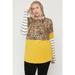 Plus Size Color Block Hoodie Featuring A Cheetah Print 1XL