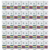 SOCKS'NBULK 60 Pairs Wholesale Bulk Sport Cotton Unisex Crew , Ankle, Tube Socks , (Kids White w/ Stripes Tube (6-8))