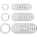 Willbond Round Flat Key Chain Rings Metal Split Ring for Home Car Keys Organization, 3/4 Inch, 1 Inch and 1.25 Inch, 30 Pieces, Silver