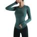 UKAP Womens Gym Yoga Plain Blouse Workout Run Fitness Long Sleeve Shaper Activewear Ladies Quick Drying yoga Wear Top Wirefree Workout Clothes