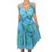 Funfash Plus Size Women Cold Shoulders Blue Floral Cocktail Dress Made in USA