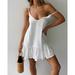 Loose V Neck Sleeveless Spaghetti Strap Solid Colors Lace Dress