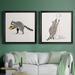 Isabelle & Max™ Rascally Raccoon III Rascally Raccoon III - 2 Piece Picture Frame Painting Set Canvas, in Gray/Green | Wayfair