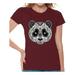 Awkward Styles Panda Skull Tshirt for Women Christian Panda Shirt Sugar Skull Shirts for Women Dia de los Muertos Gifts for Her Day of the Dead T Shirt Christian Tshirt Women's Paisley Panda T-Shirt