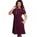 Pretty Comy Clothes For Women Stylish Casual Women Dresses Large Size Women's Summer Mini Dresses Short Sleeve Dress Burgundy XXXL