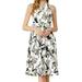 Allegra K Women's Summer Sleeveless Below Knee Length Tie Halter Neck Backless Floral Dress